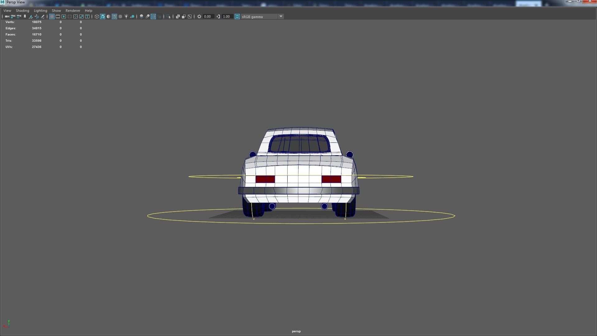 Cartoon Camaro Race Car Low-poly 3D model_24
