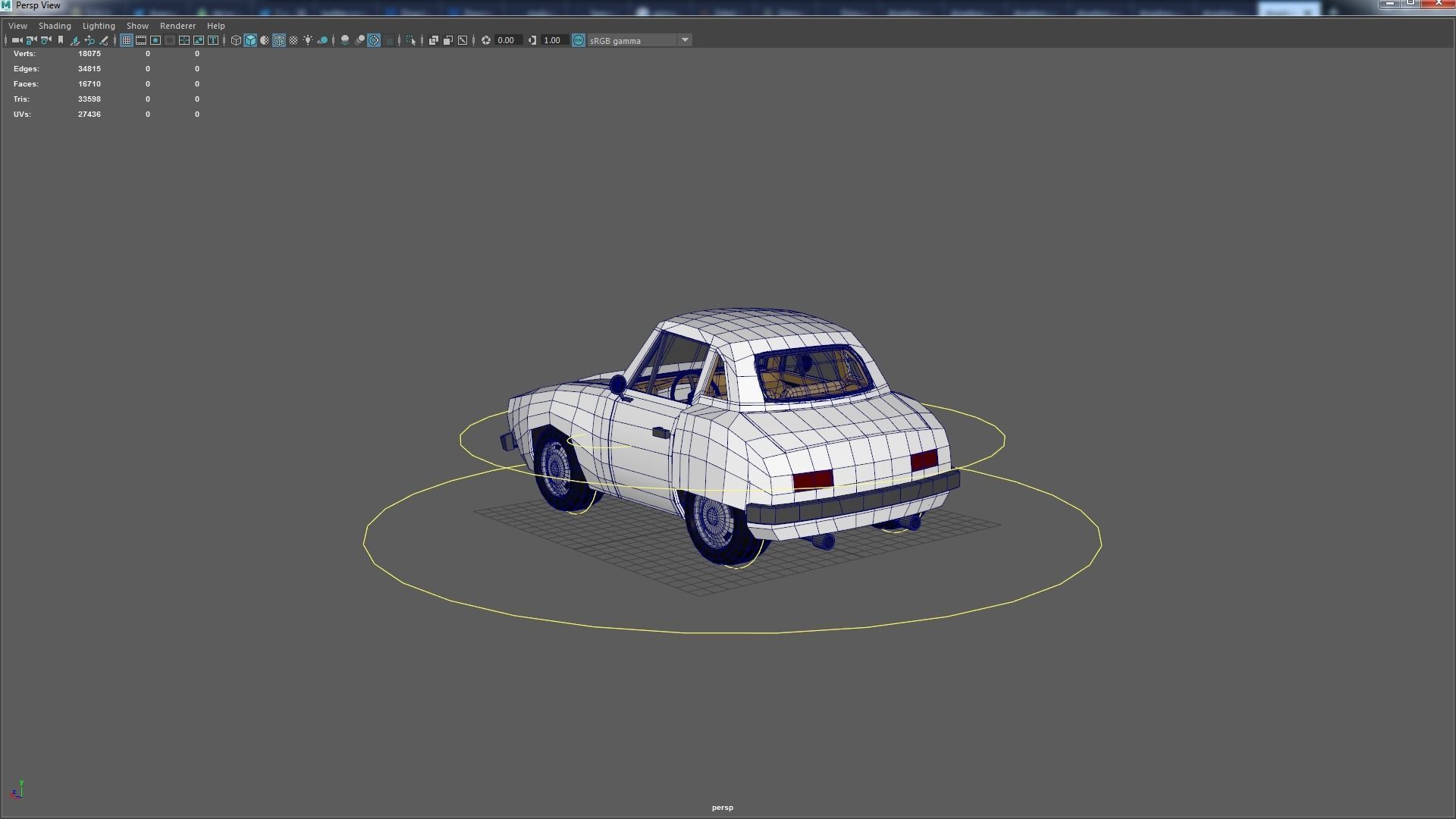 Cartoon Camaro Race Car Low-poly 3D model_23