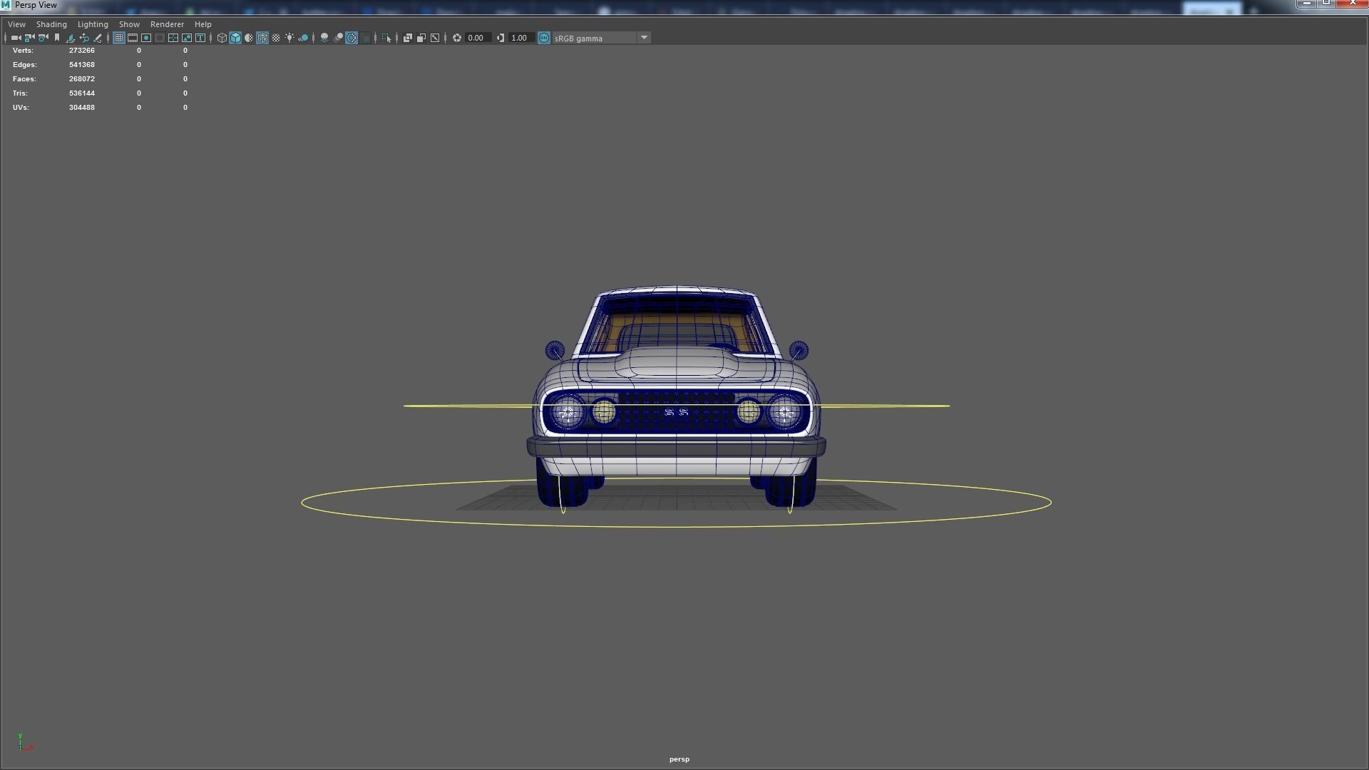 Cartoon Camaro Race Car Low-poly 3D model_19