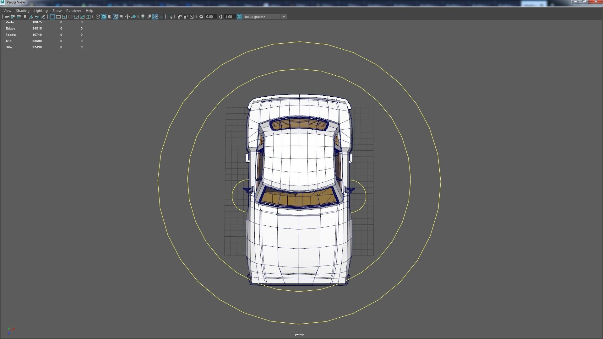 Cartoon Camaro Race Car Low-poly 3D model_25