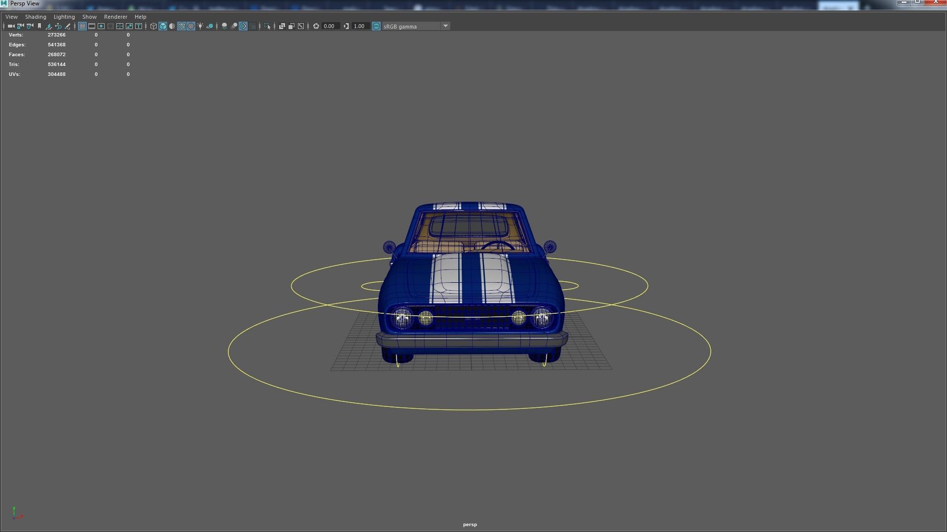 Cartoon Camaro Race Car Low-poly 3D model_28