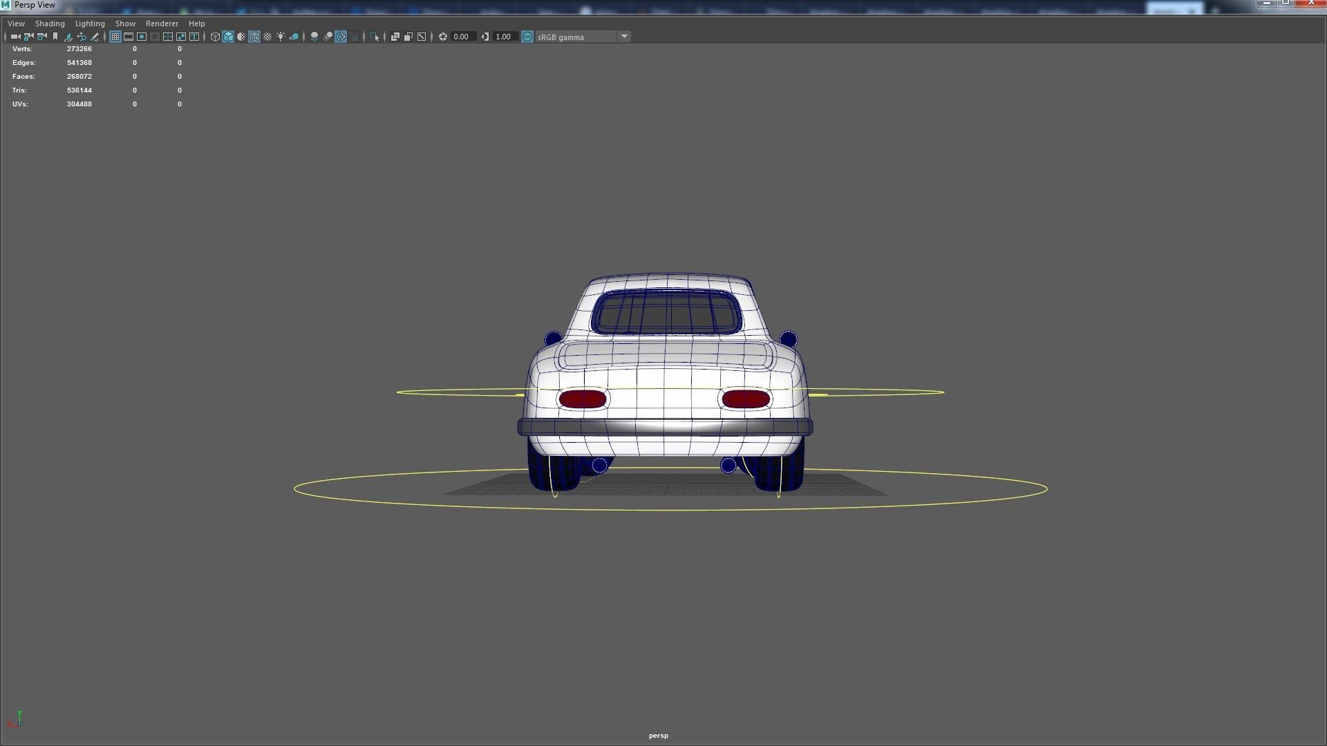Cartoon Camaro Race Car Low-poly 3D model_18