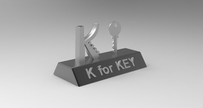 K for Key 3D print model