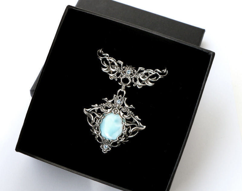 Fantasy pendant stl and obj files - 3D model for a cabochon 3D print model_3