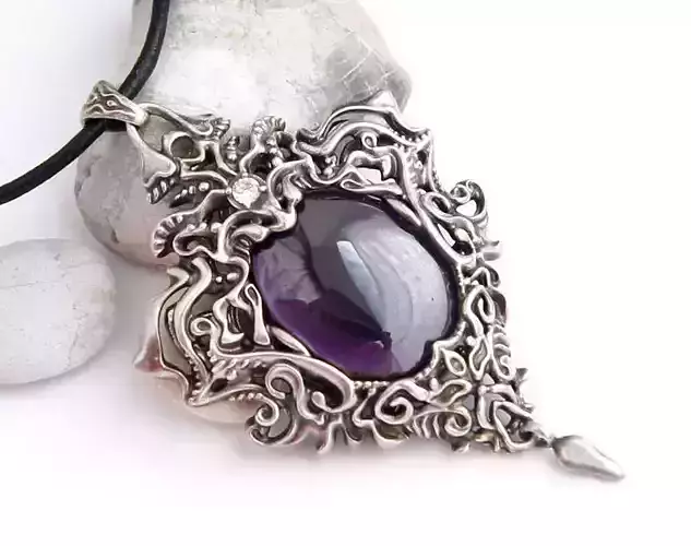 3D model for jewelry - Pendant with stone