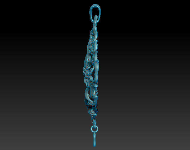 Pendant 3D model for a cabochon - zBrush sculpted 3D print model_6