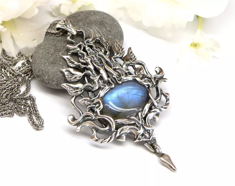 Pendant 3D model for a cabochon - zBrush sculpted 3D print model_0