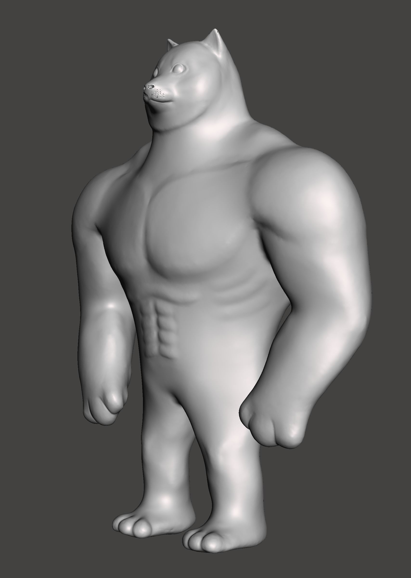 Swole Doge - Much Wow - Dogecoin Mascot 3D Model for 3D Printing 3D print model_2