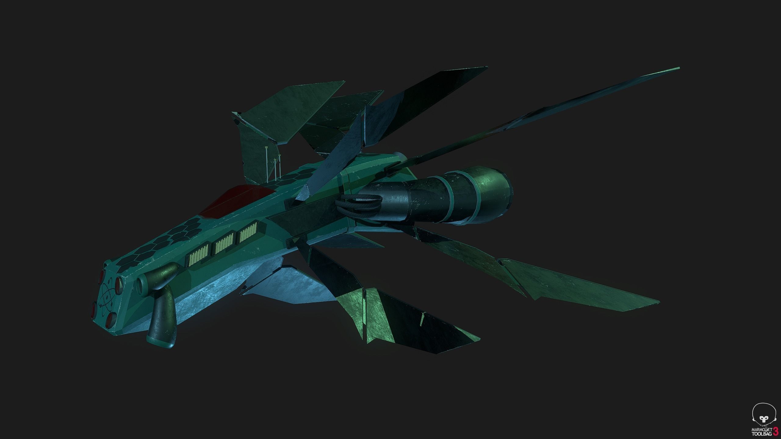 3D starhip FBX Low-poly 3D model_16