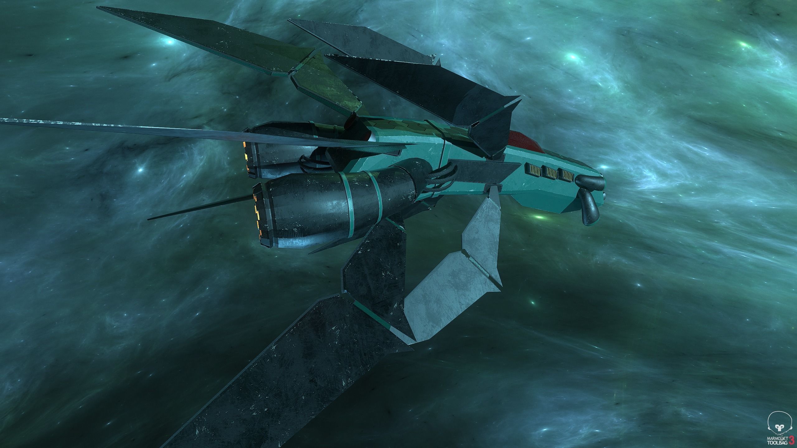 3D starhip FBX Low-poly 3D model_15