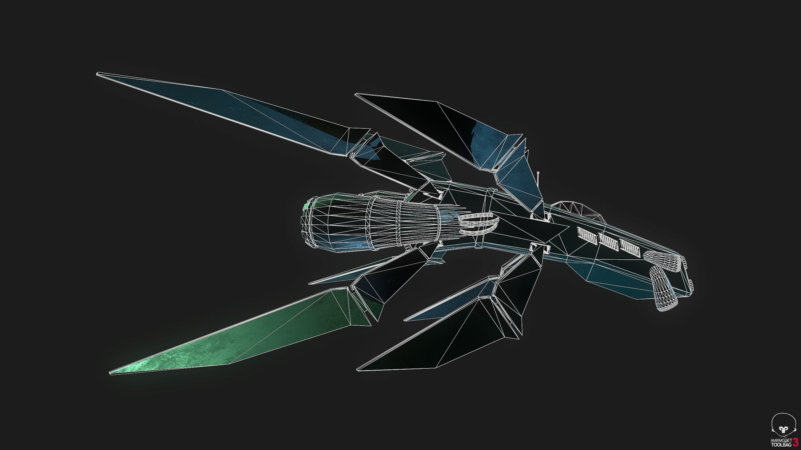 3D starhip FBX Low-poly 3D model_9