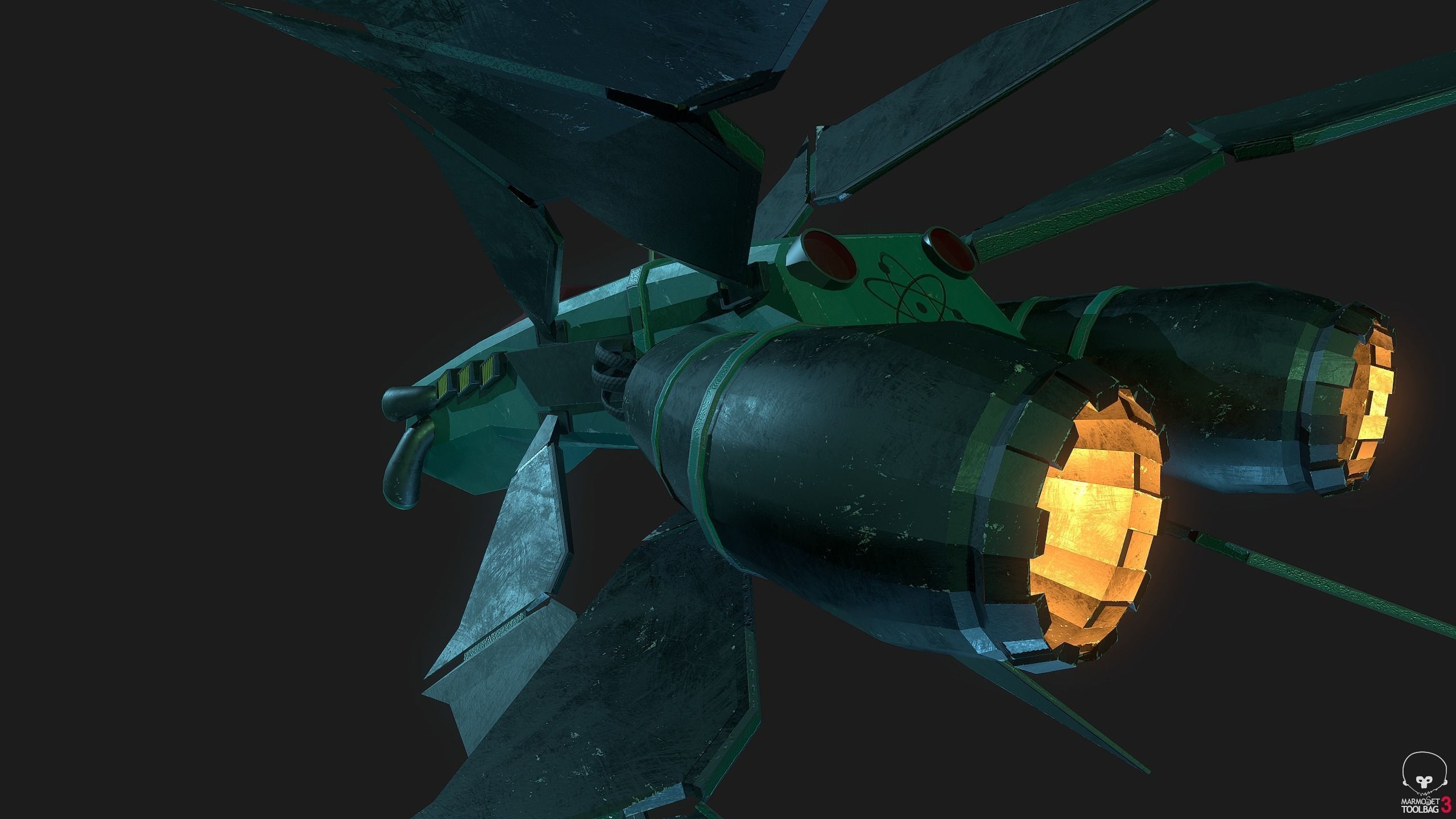 3D starhip FBX Low-poly 3D model_19