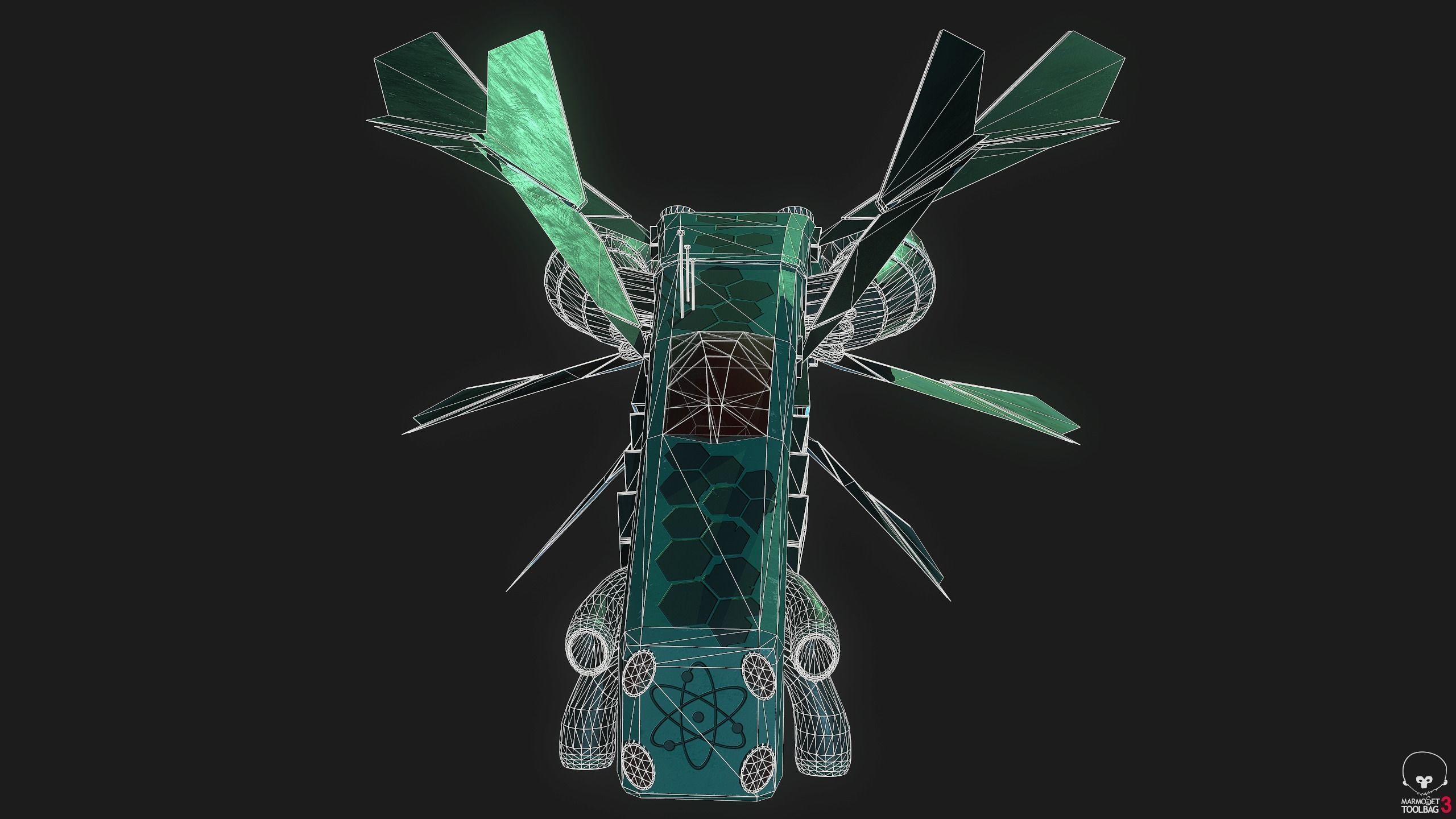 3D starhip FBX Low-poly 3D model_10