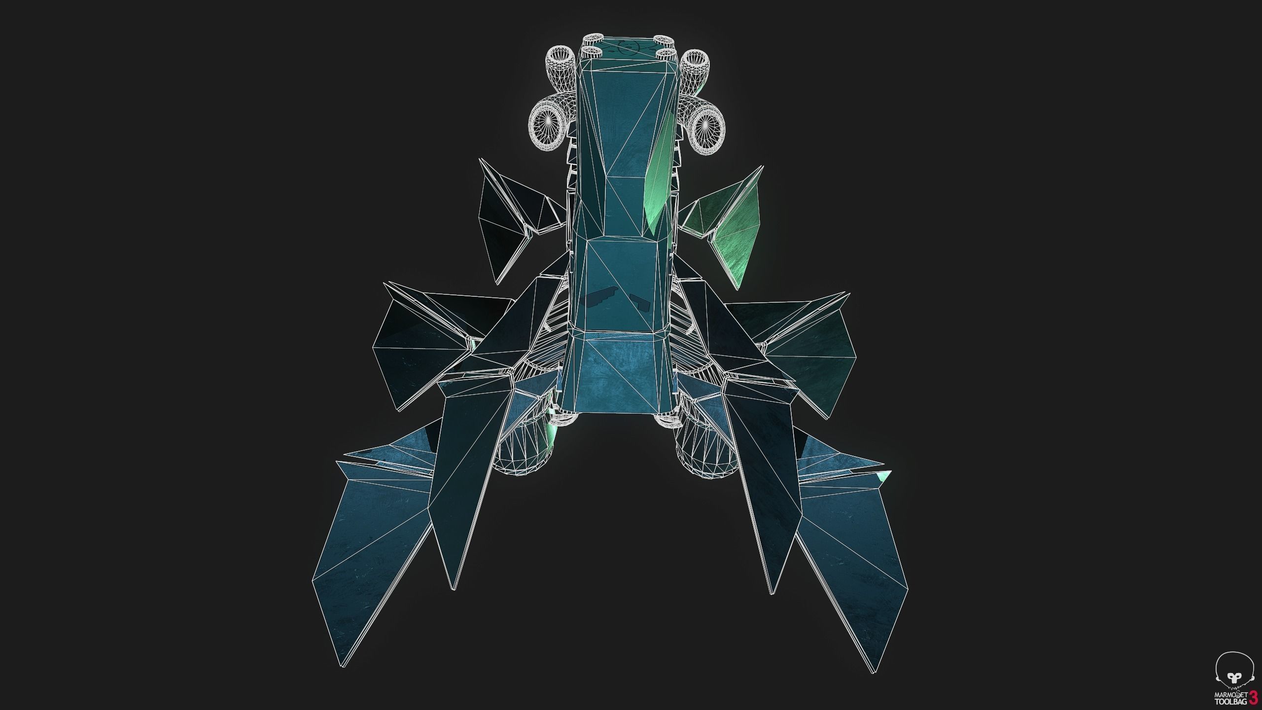 3D starhip FBX Low-poly 3D model_11