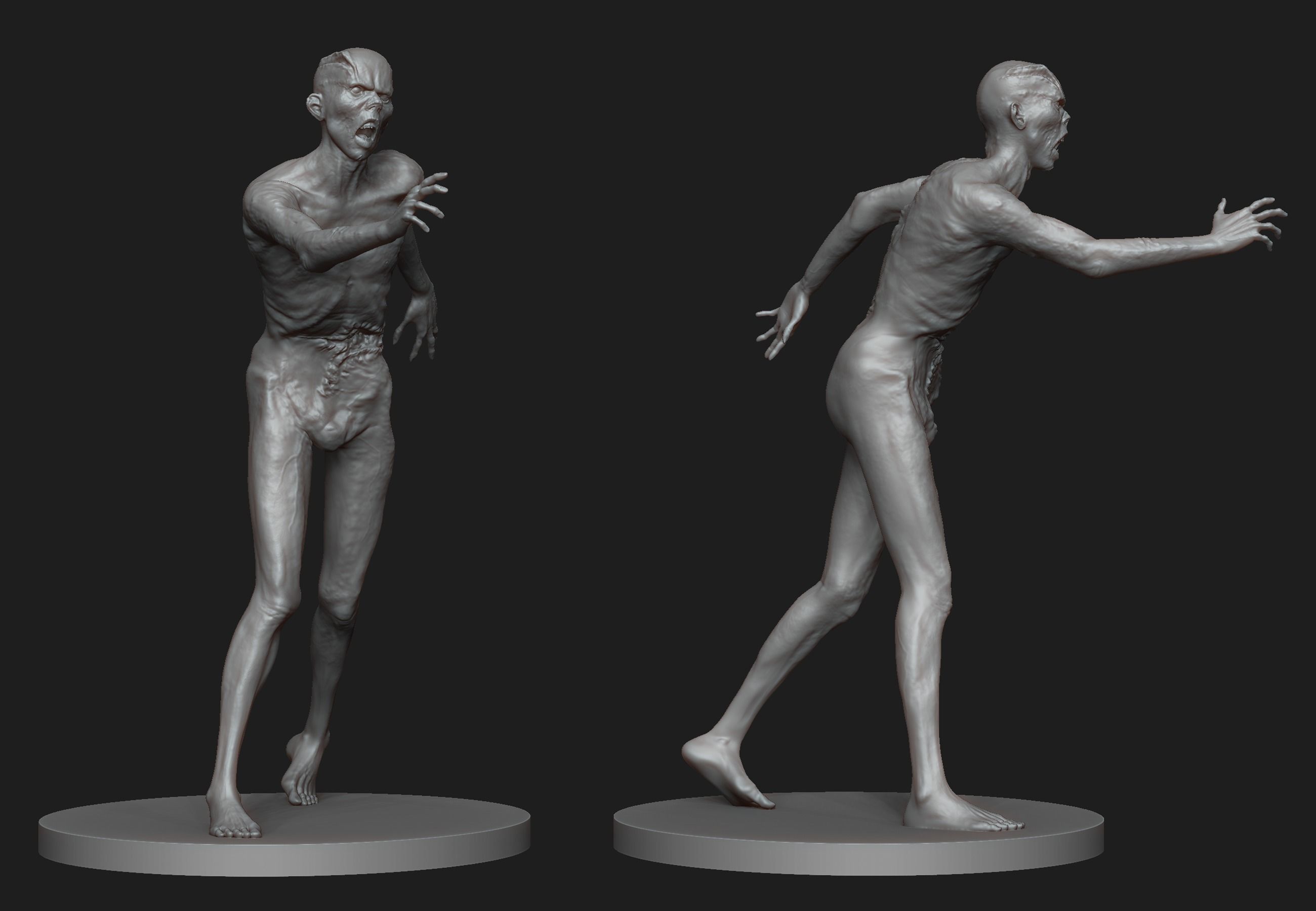 Zombie statue 3D print model_1