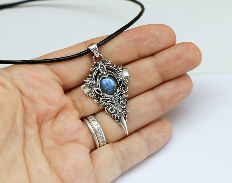 Sculpted 3D printed pendant model for a cabochon 3D print model_2