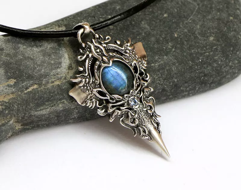 Sculpted 3D printed pendant model for a cabochon 3D print model_0