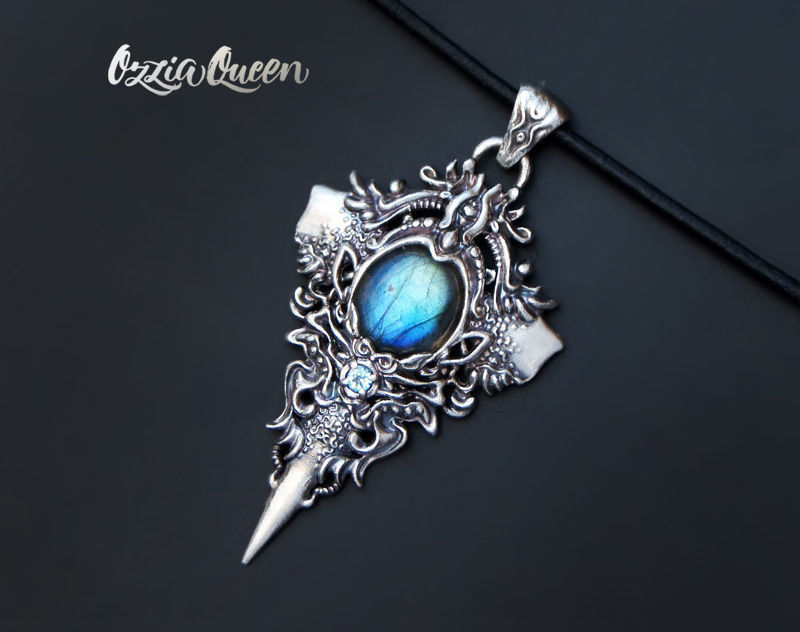 Sculpted 3D printed pendant model for a cabochon 3D print model_1