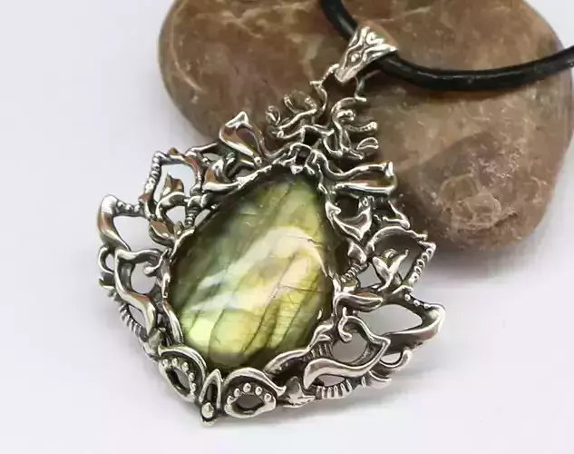 Pendant 3D model for a cabochon - Printable jewelry model