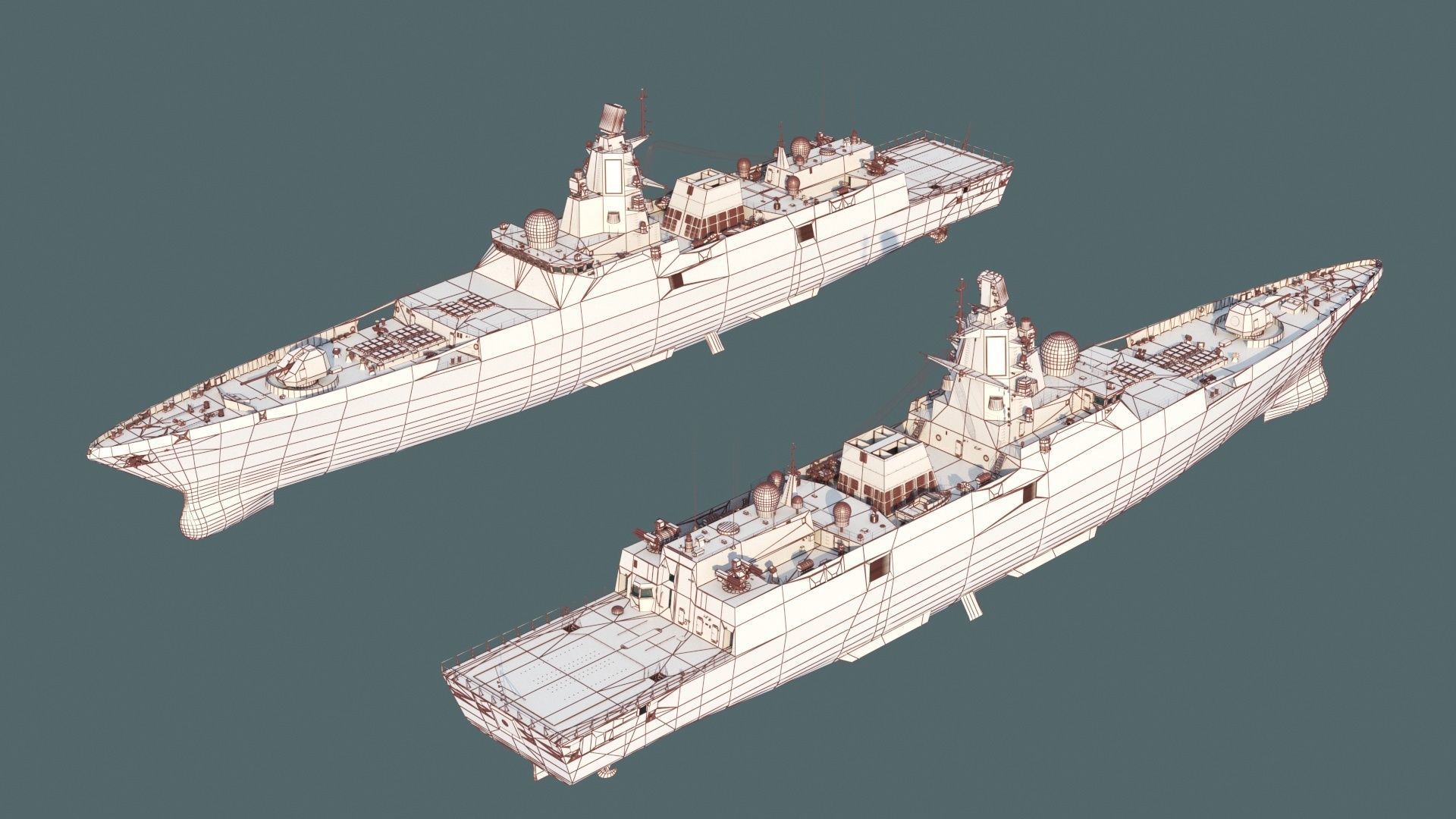 Admiral Gorshkov class frigate 22350 3D model_17