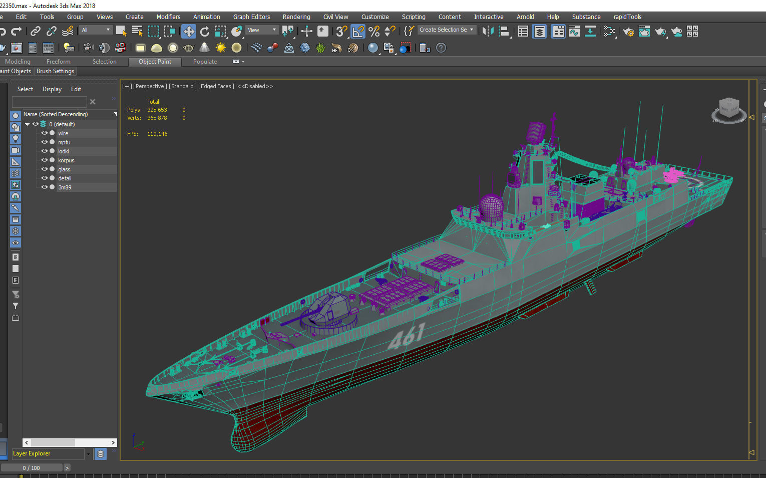 Admiral Gorshkov class frigate 22350 3D model_14
