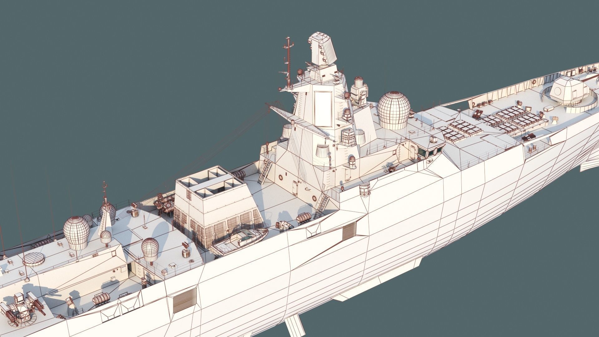 Admiral Gorshkov class frigate 22350 3D model_19