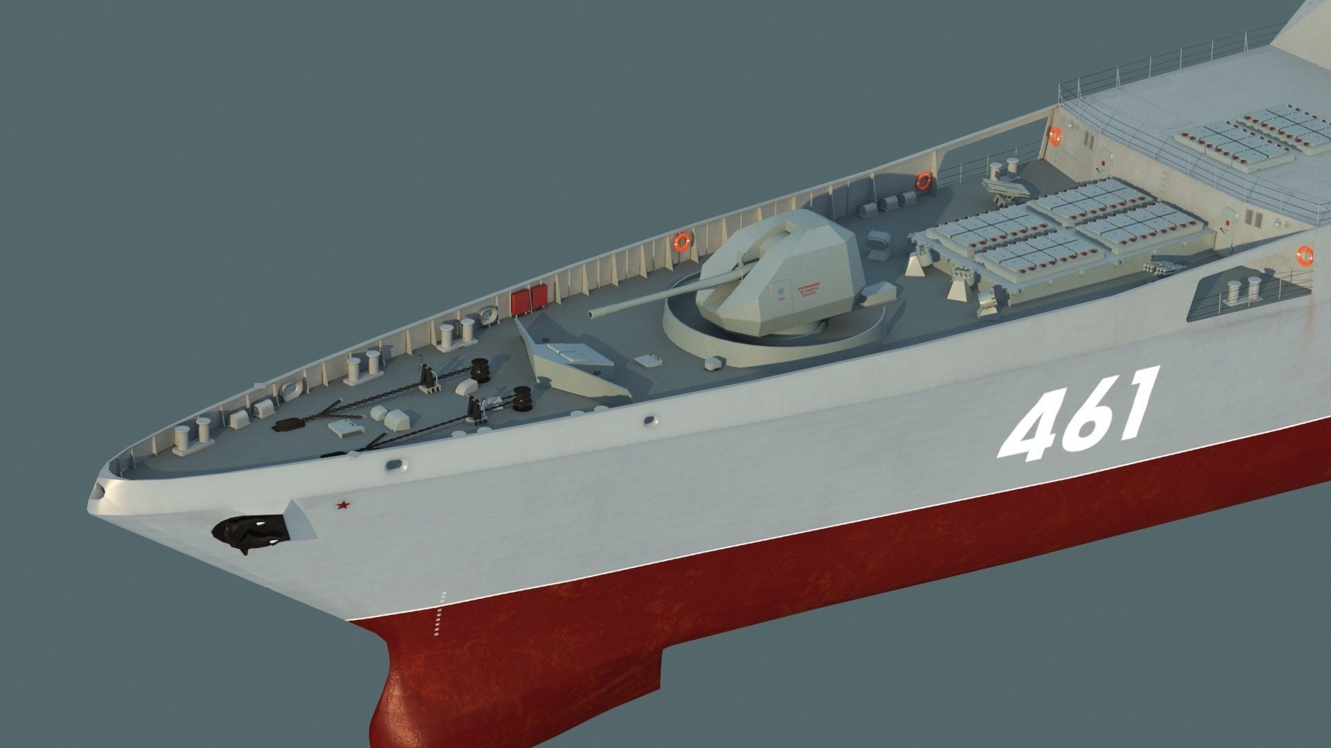 Admiral Gorshkov class frigate 22350 3D model_5