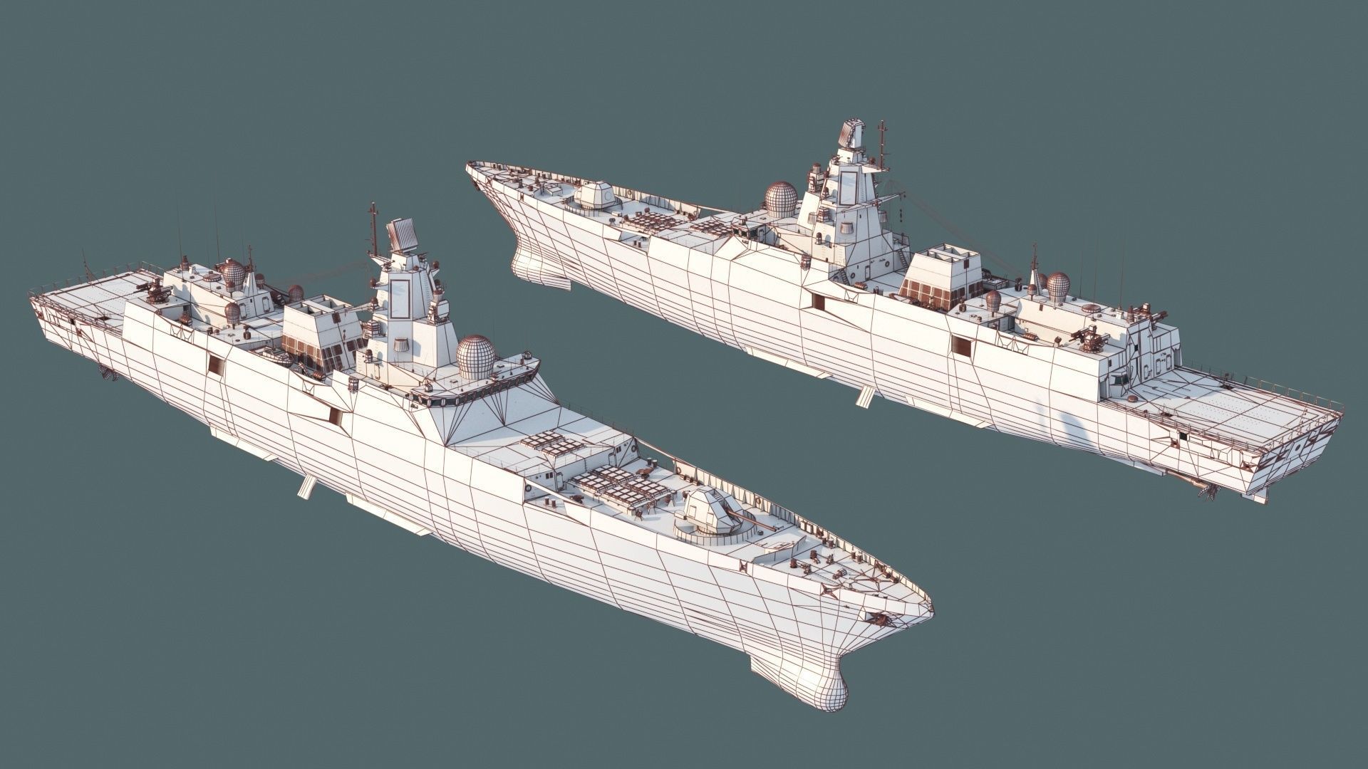Admiral Gorshkov class frigate 22350 3D model_16