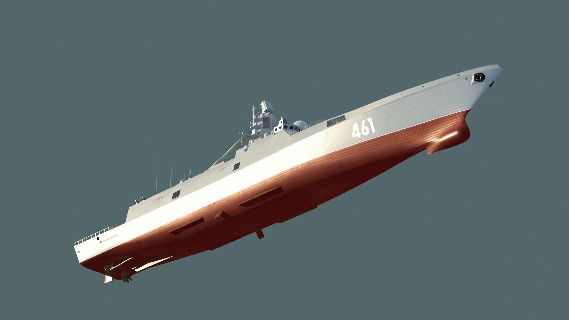 Admiral Gorshkov class frigate 22350 3D model_11