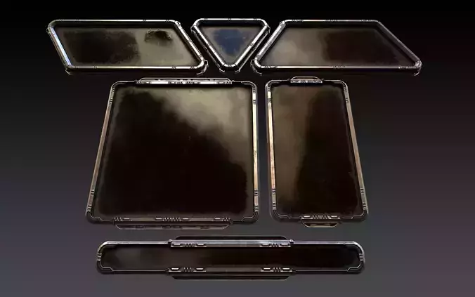 Sci-Fi Windows Low-poly 3D model