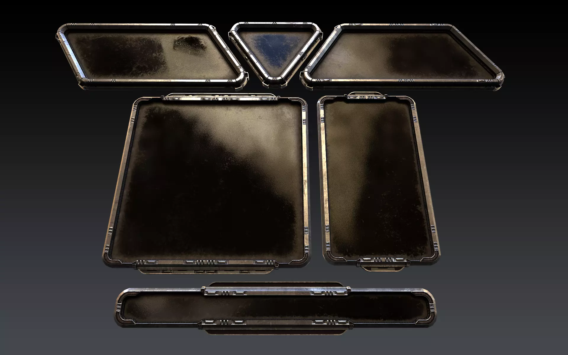 Sci-Fi Windows Low-poly 3D model_0