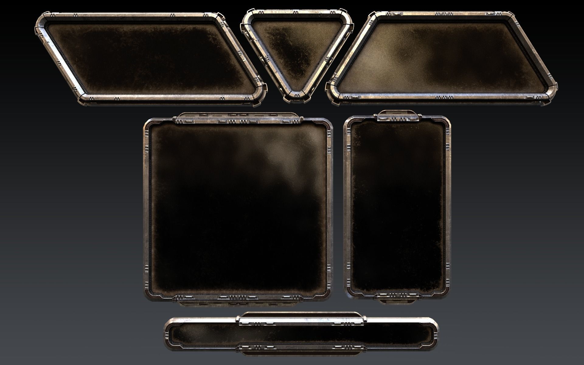 Sci-Fi Windows Low-poly 3D model_1