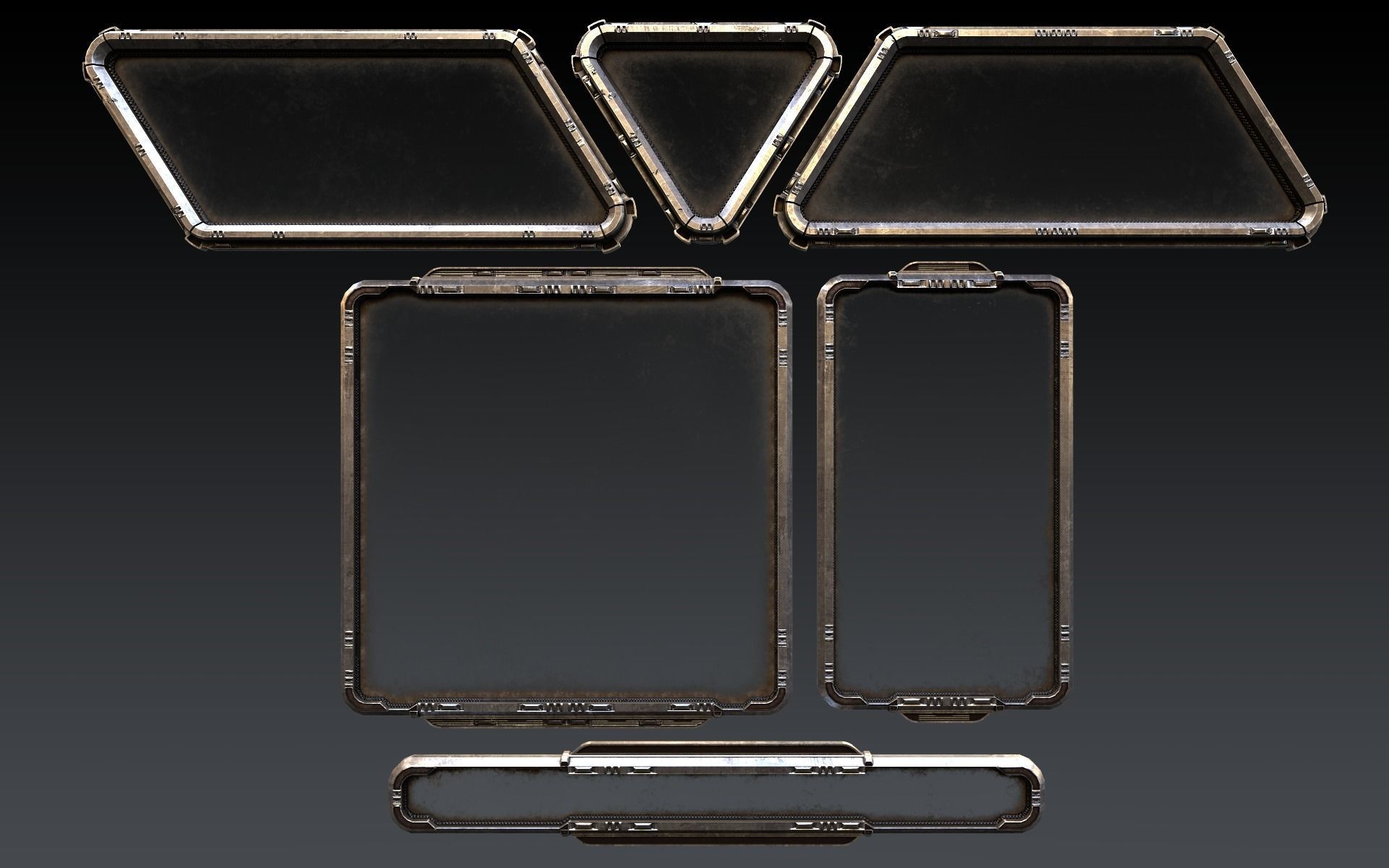 Sci-Fi Windows Low-poly 3D model_2