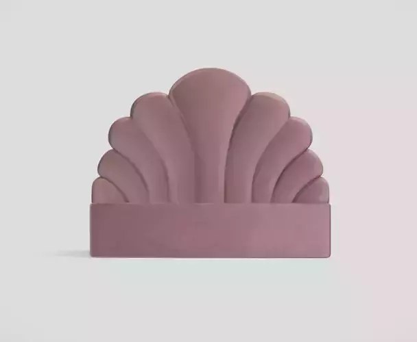 Bed or living room upholstered headboard in rose color