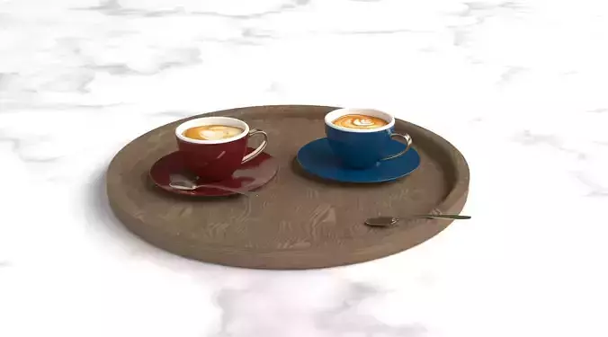 Coffee set cup of on marble table