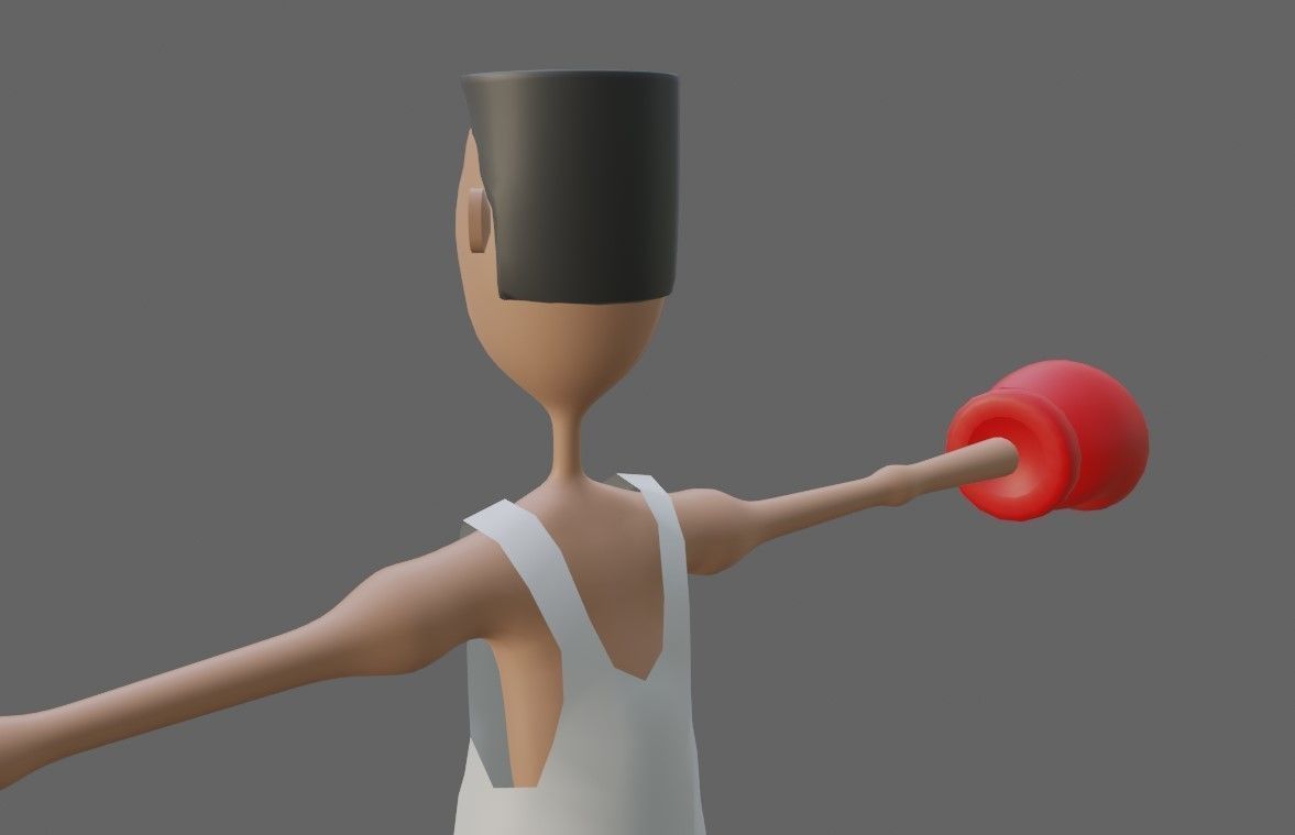 Boxer Fighter Cartoon - Lutador de Boxe 3D model_7