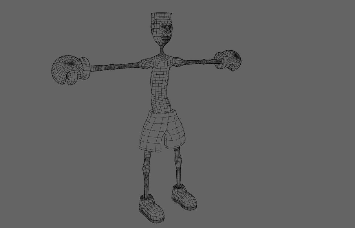 Boxer Fighter Cartoon - Lutador de Boxe 3D model_20