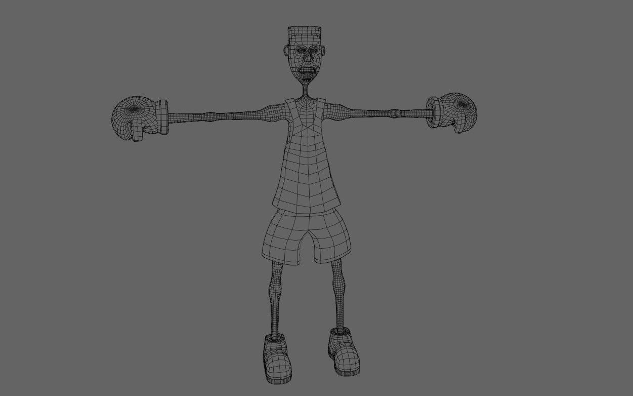 Boxer Fighter Cartoon - Lutador de Boxe 3D model_19