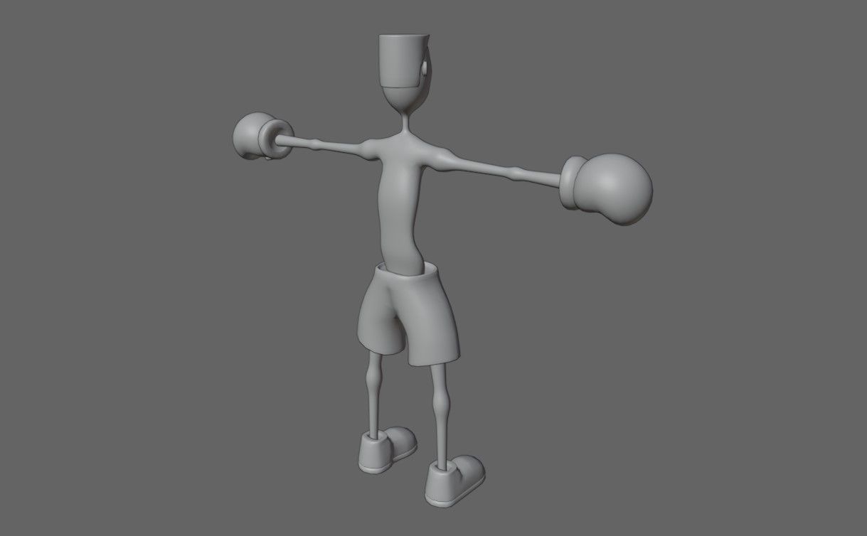 Boxer Fighter Cartoon - Lutador de Boxe 3D model_16
