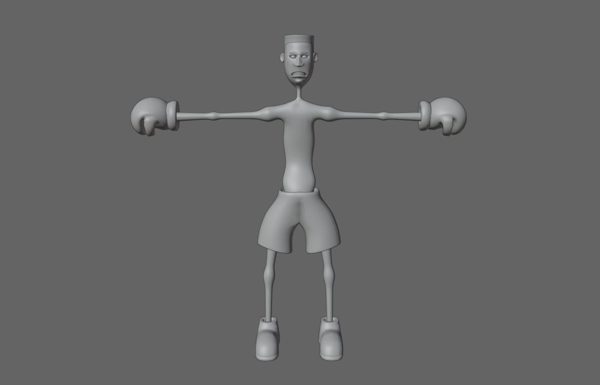 Boxer Fighter Cartoon - Lutador de Boxe 3D model_15