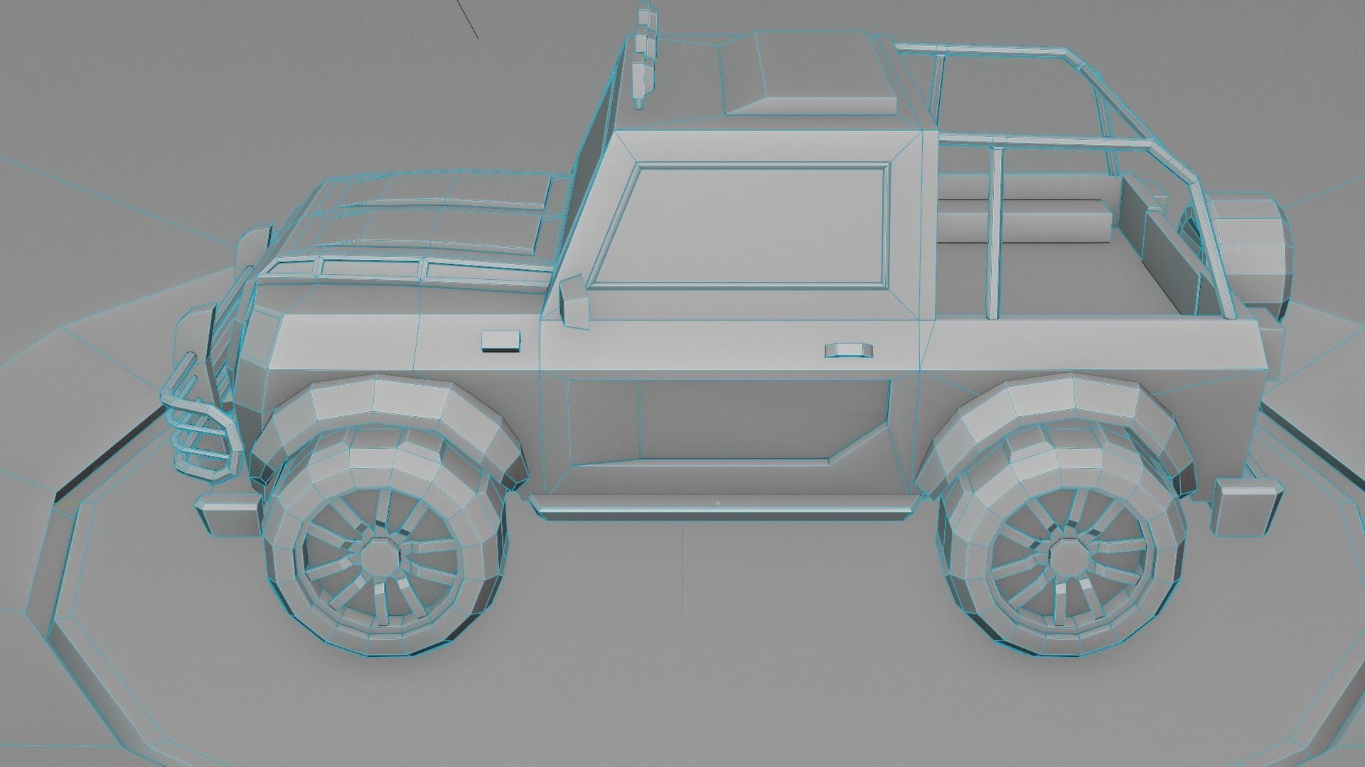 customizable jeep car Low-poly 3D model_7