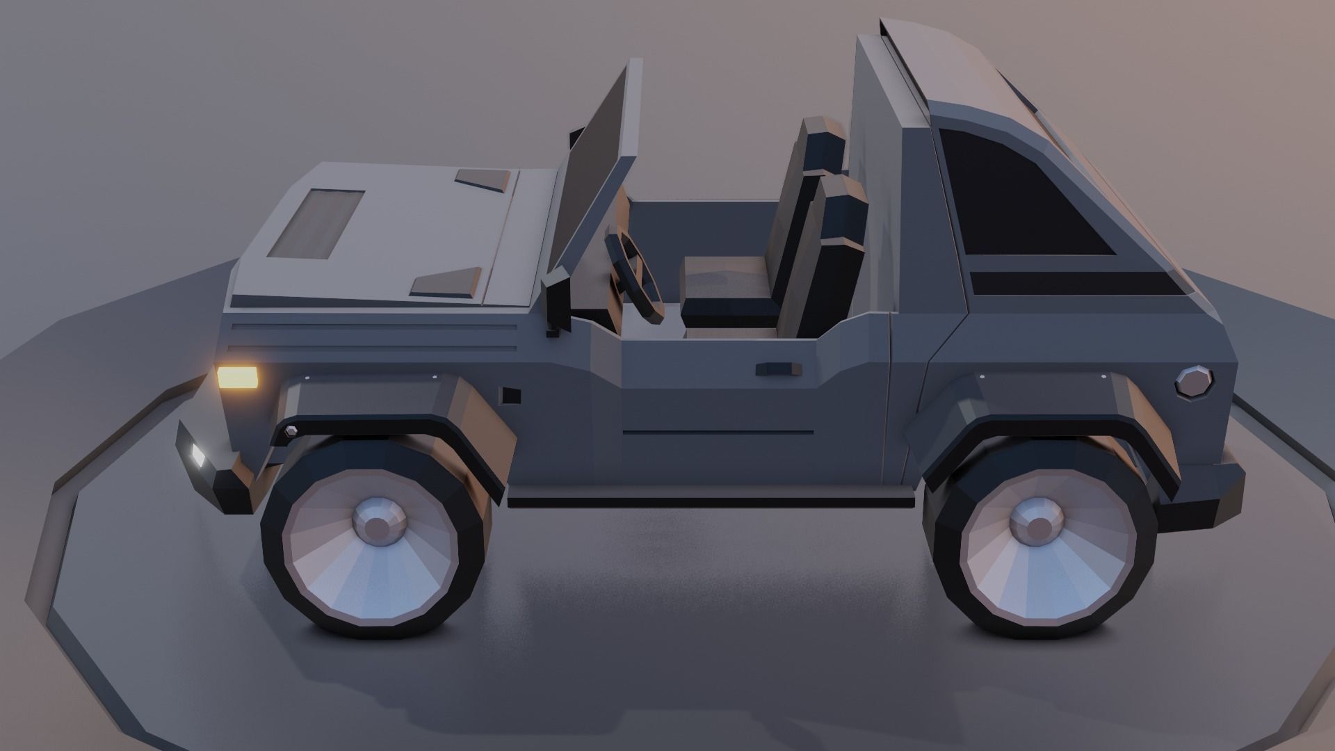 customizable jeep car Low-poly 3D model_28