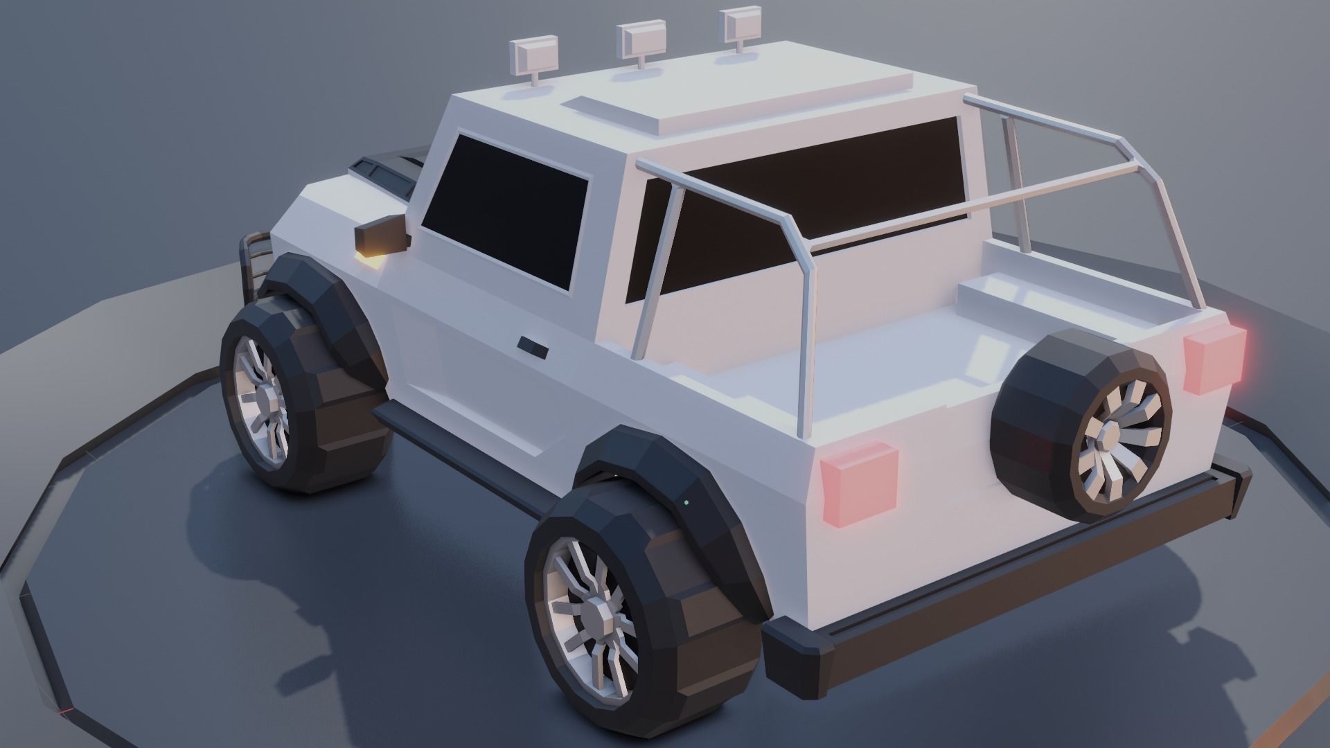 customizable jeep car Low-poly 3D model_6