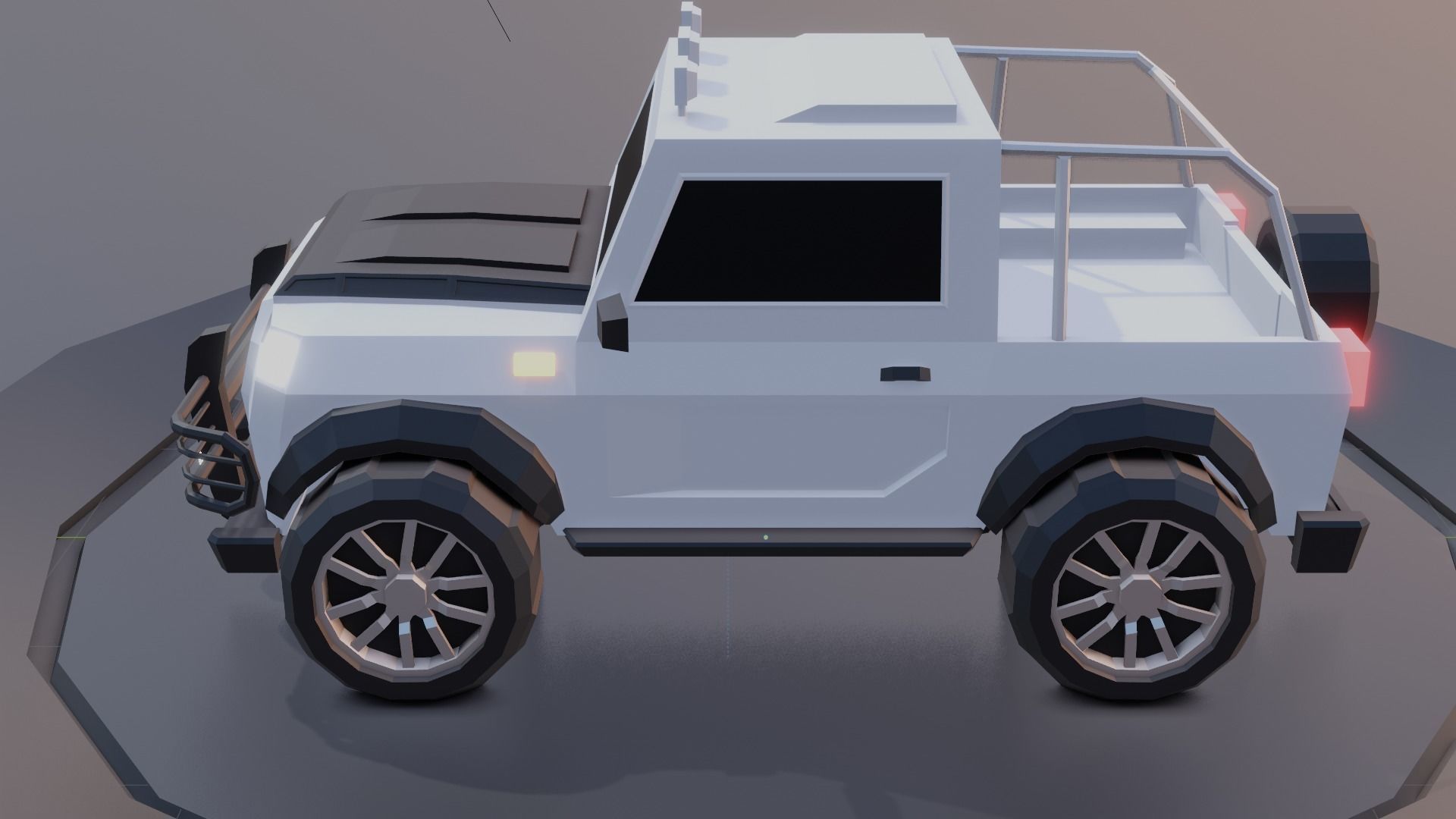 customizable jeep car Low-poly 3D model_5