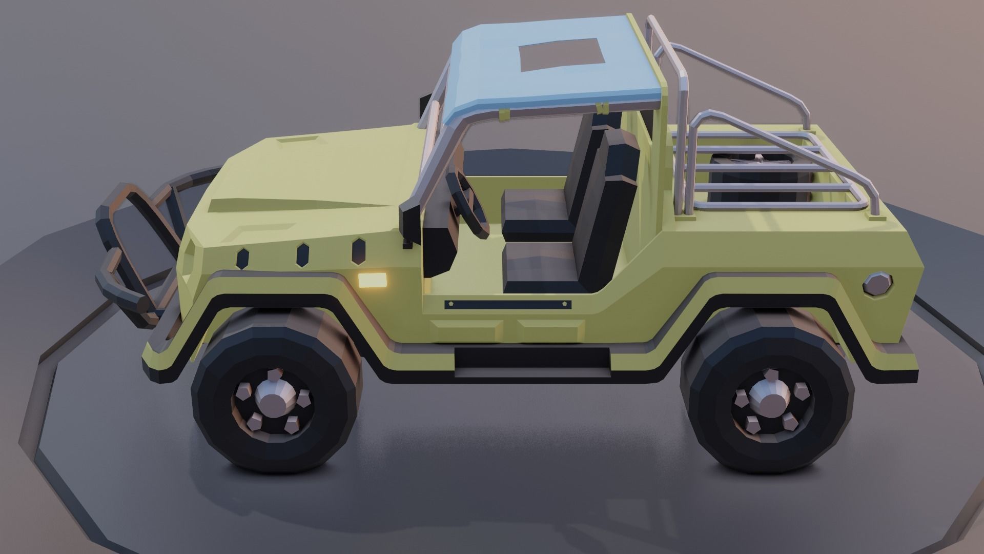 customizable jeep car Low-poly 3D model_24
