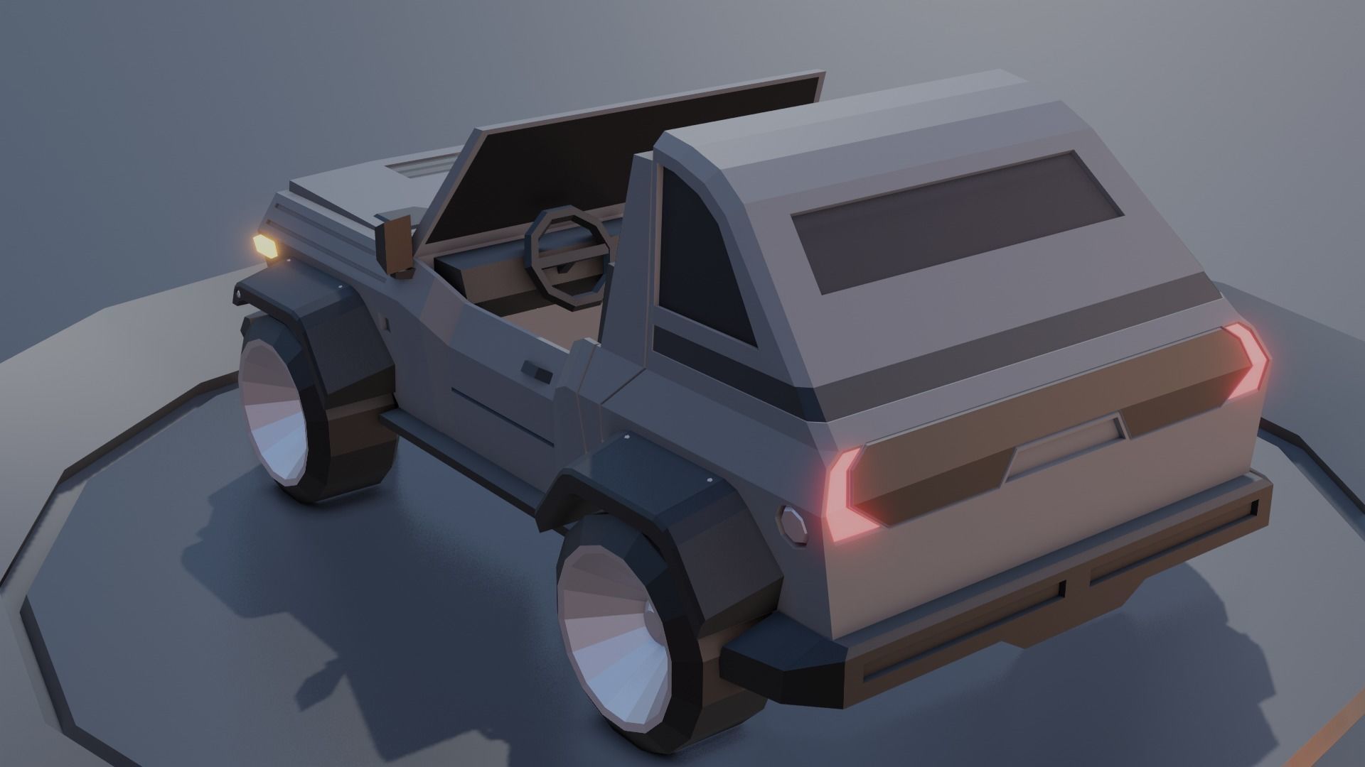 customizable jeep car Low-poly 3D model_29