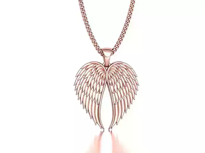  Angel Wings Printable Necklace 3dmodel version2 3D print model