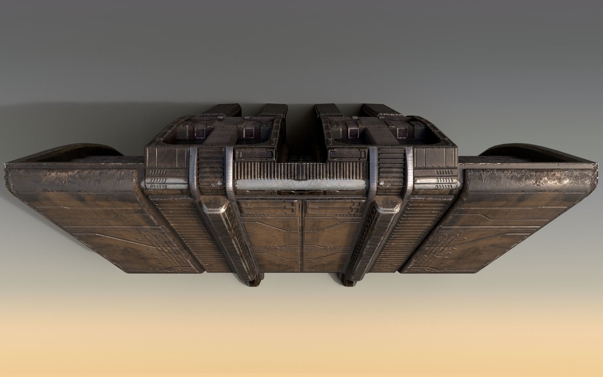 Sci-Fi Outer Wall Low-poly 3D model_10