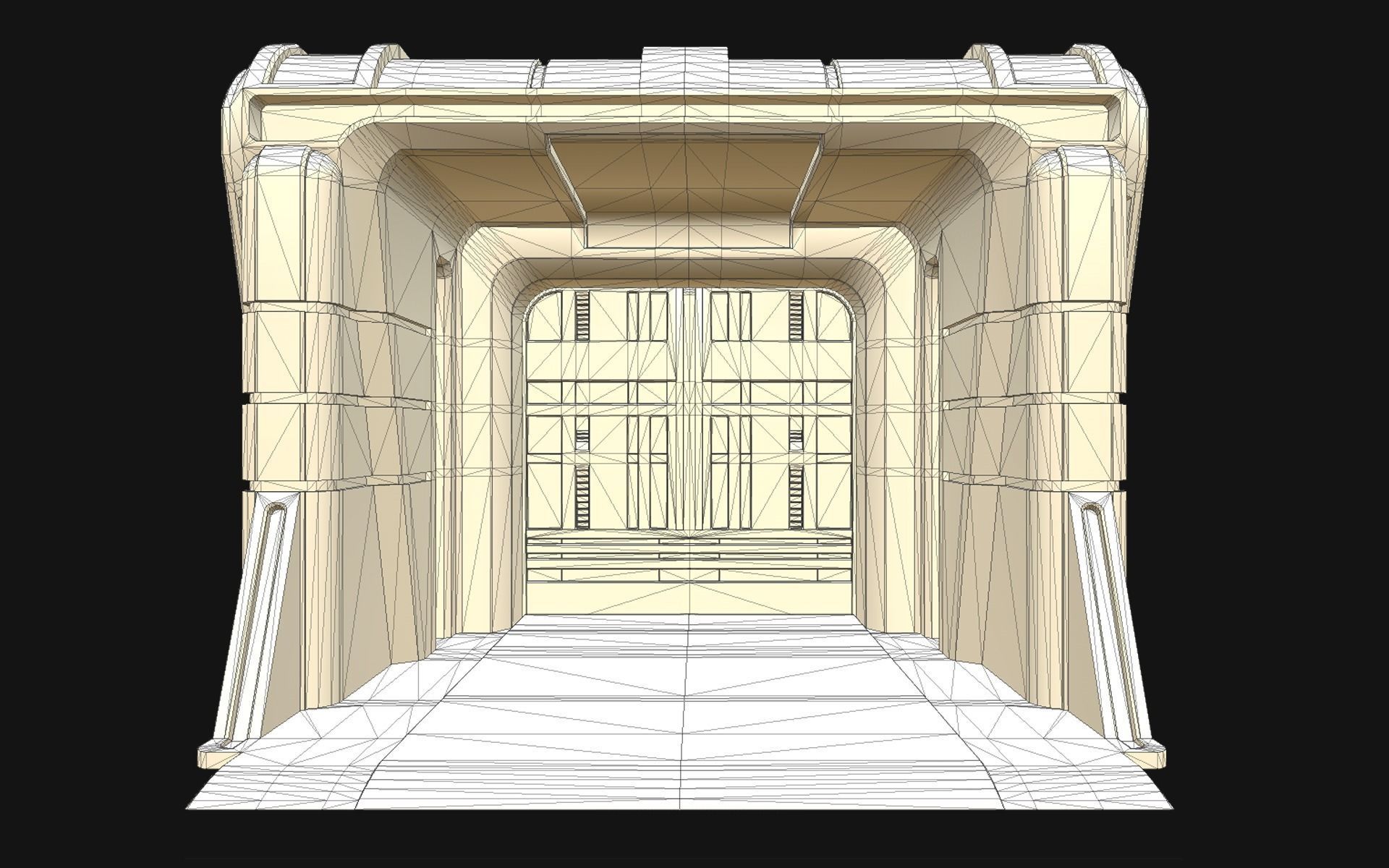 Sci-Fi Outer Wall Low-poly 3D model_11