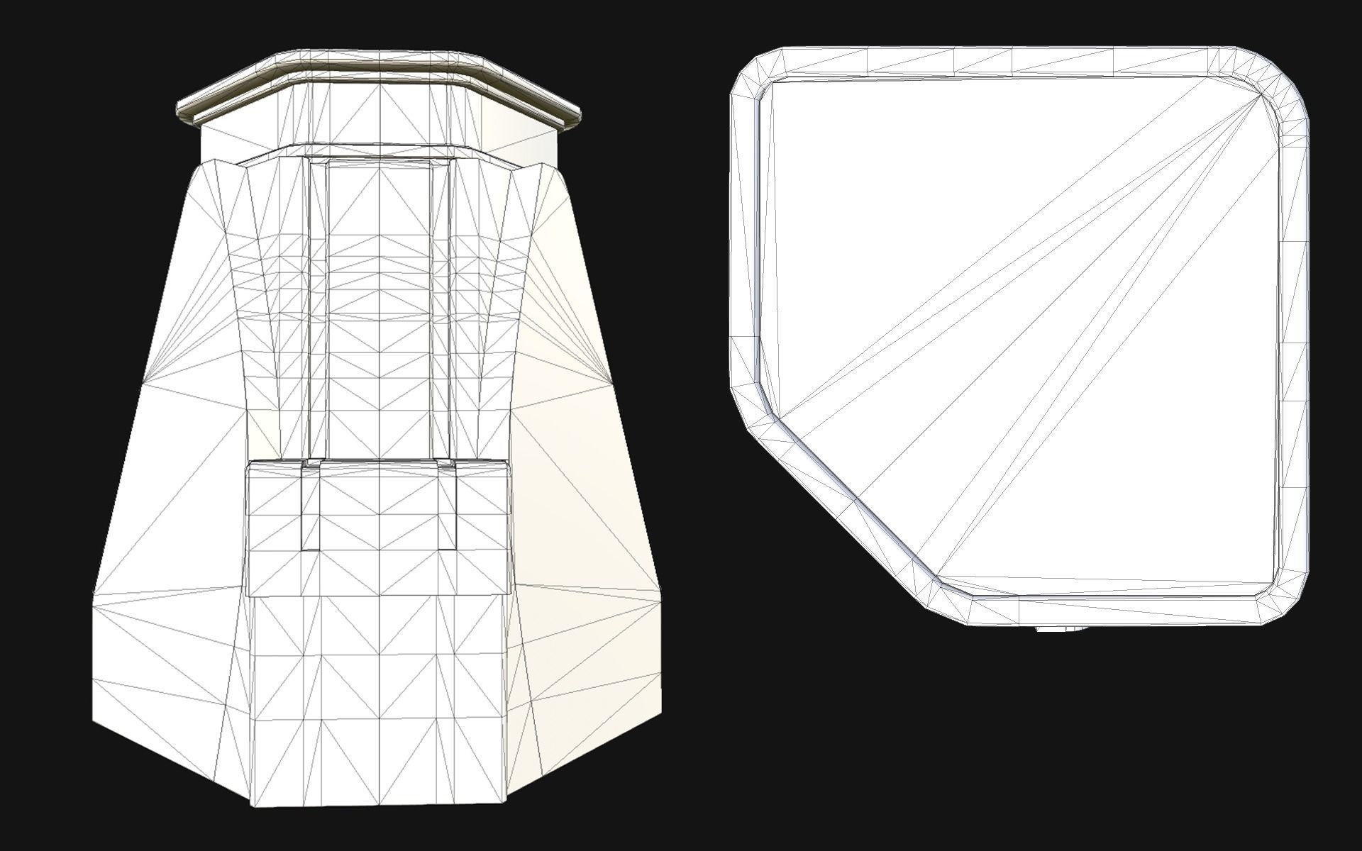 Sci-Fi Outer Wall Low-poly 3D model_15